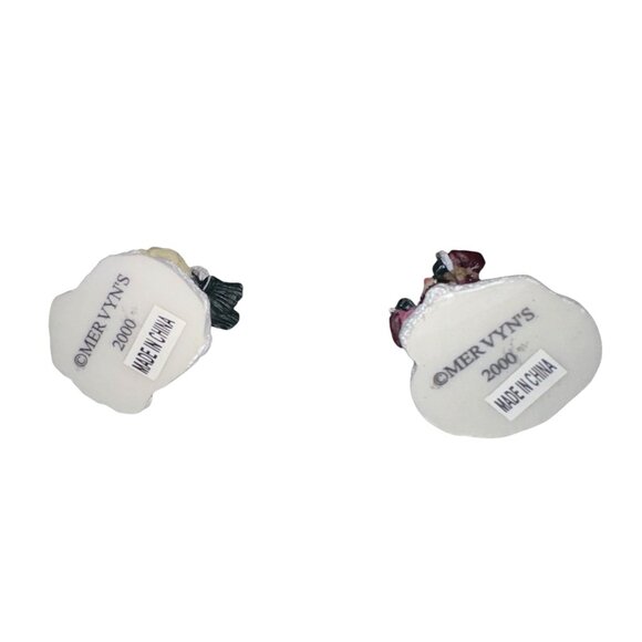 Vtg 2000 Village Square Dancing Couple Children 3 Pc Figurine Mervyn Christmas - Picture 12 of 12